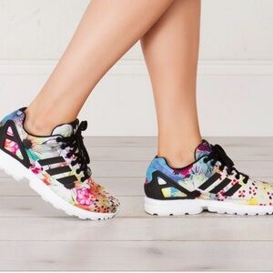 Adidas ZX Flux Floral Running Shoes Women Torsion FARM Company Pink Flowers 6.5
